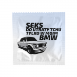 Seks do utraty tchu w BMW - prezerwatywa z nadrukiem